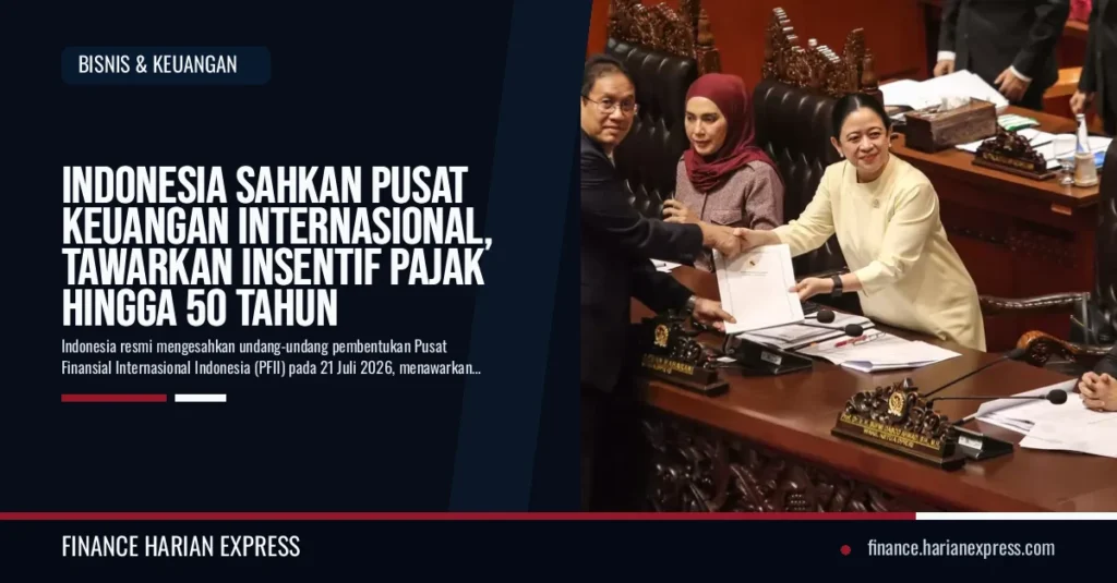 Indonesia Sahkan Pusat Keuangan Internasional, Tawarkan Insentif Pajak Hingga 50 Tahun