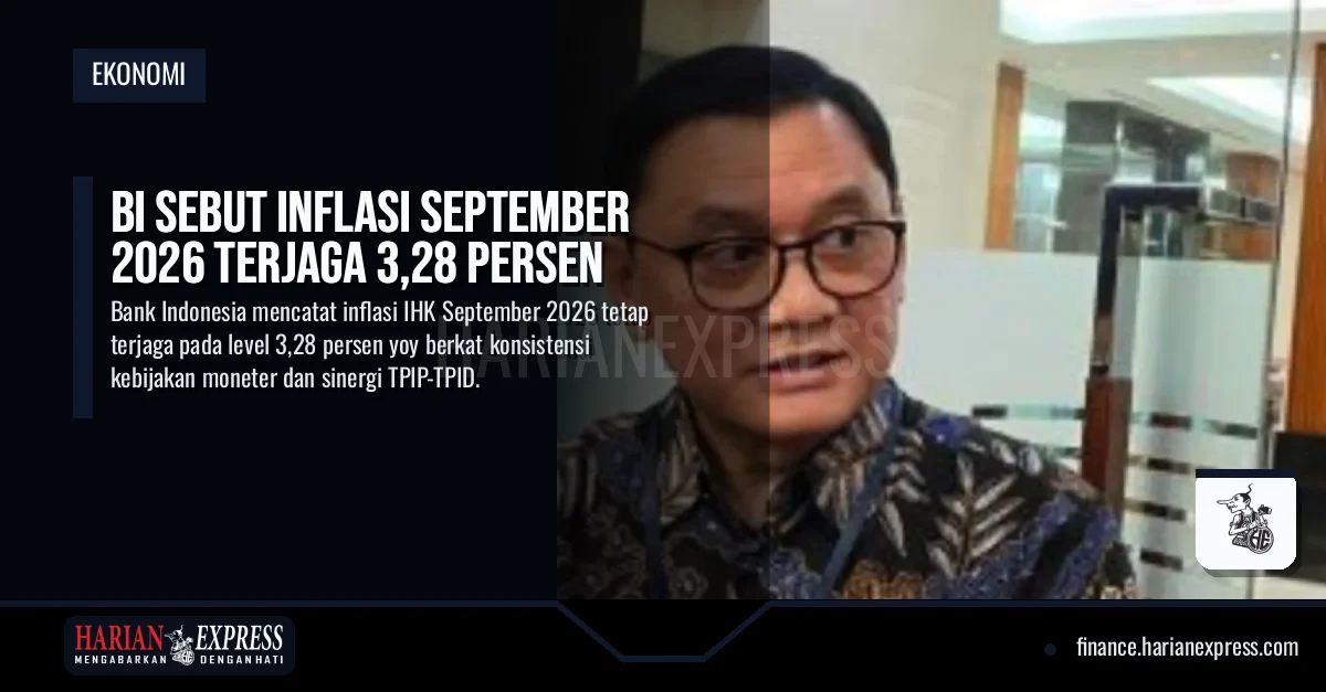 BI Sebut Inflasi September 2026 Terjaga 3,28 Persen