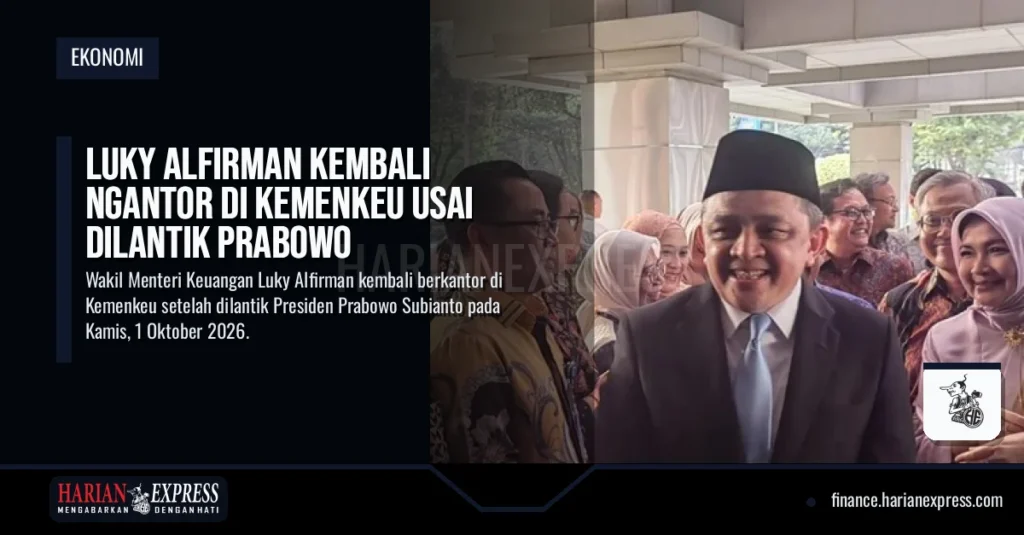 Luky Alfirman Kembali Ngantor di Kemenkeu Usai Dilantik Prabowo